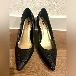 Fioni Night Women Black Shimmer Sparkle Heels Size 10